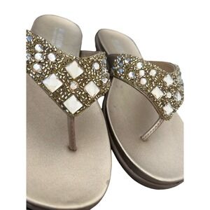Kenneth Cole REACTION Glam-athon Thong Sandal, Sz 6.5, Synthetic Womens Shoes